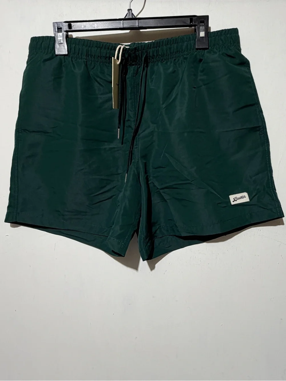 NWT Bather Solid Pine Green Classic Swim Trunks Size Large (L/G)